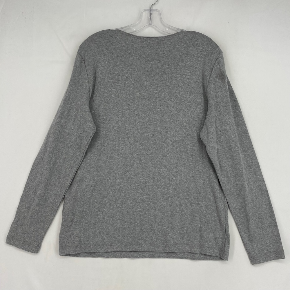 Karen Scott Womens Large Long Sleeve T-Shirt Gray Embellished Christmas Dog - Picture 7 of 9